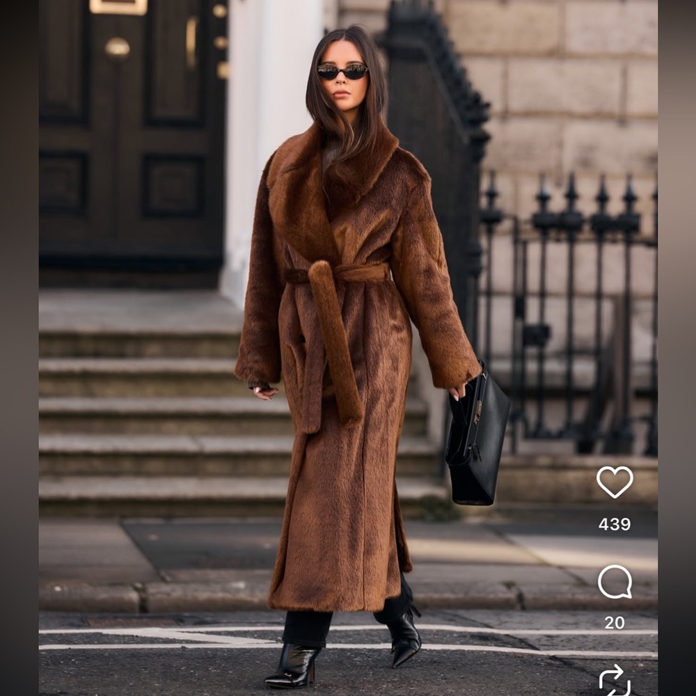 Mango Luxurious Brown fur coat